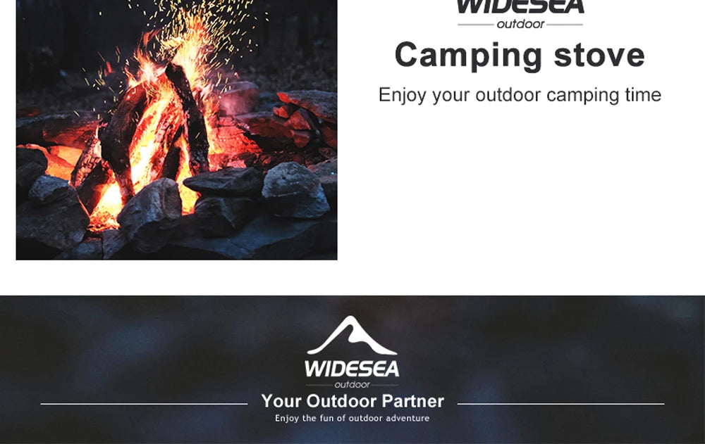 Widesea Camping Gas Stove – Strong Fire Outdoor Tourist Burner & Survival Cooker